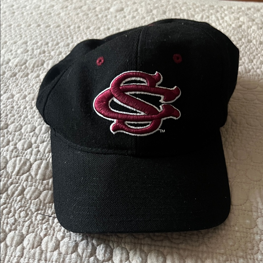 SC State Black Cap with Red Embroidery